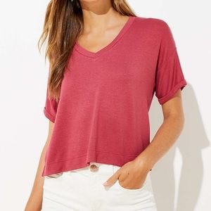 Loft Cropped v Neck Tee